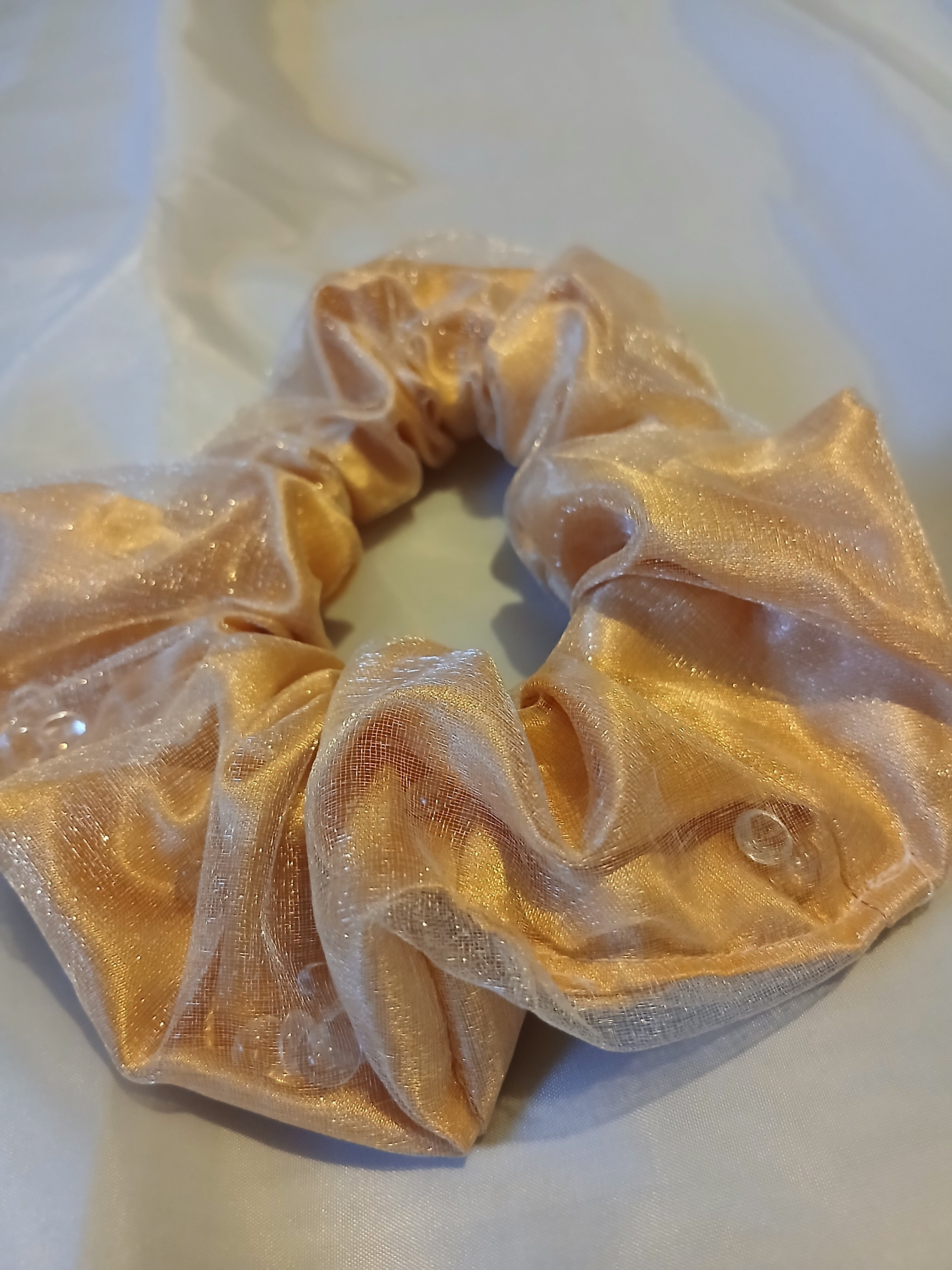 Scrunchie double layered with beads